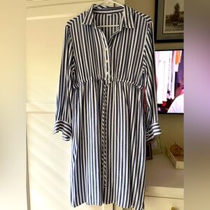 Gap Blue and White Striped Maternity Dress
